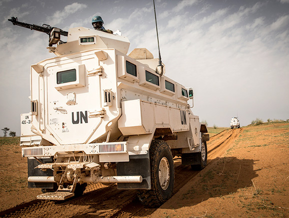 Peacekeepers from Senegal serving with the MINUSMA patrols sensitive areas in central Mali.